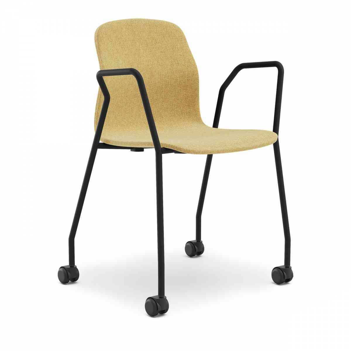 LOVKO Стул мягкий с ручками на колесиках, RAL 9005, c512 фото 1