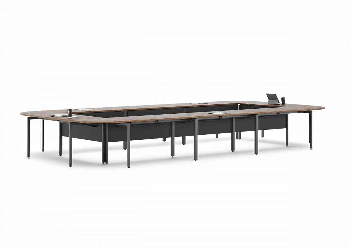 Конференц стол D.SYS 5500/3000 (КС-140х70-03) RAL 9005, Дуб Чарльстон фото 1