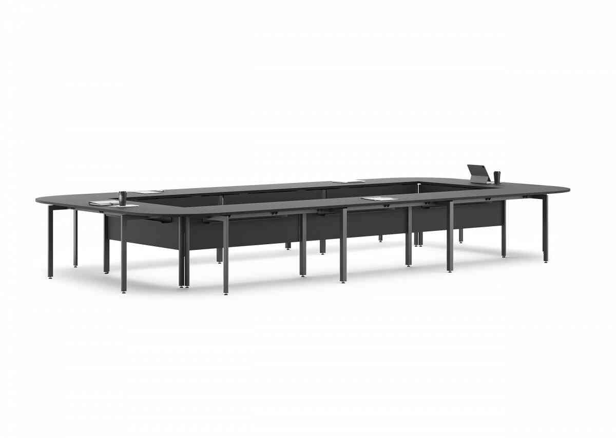 Конференц стол D.SYS 5500/3000 (КС-140х70-03) RAL 9005, Муар чёрный фото 1