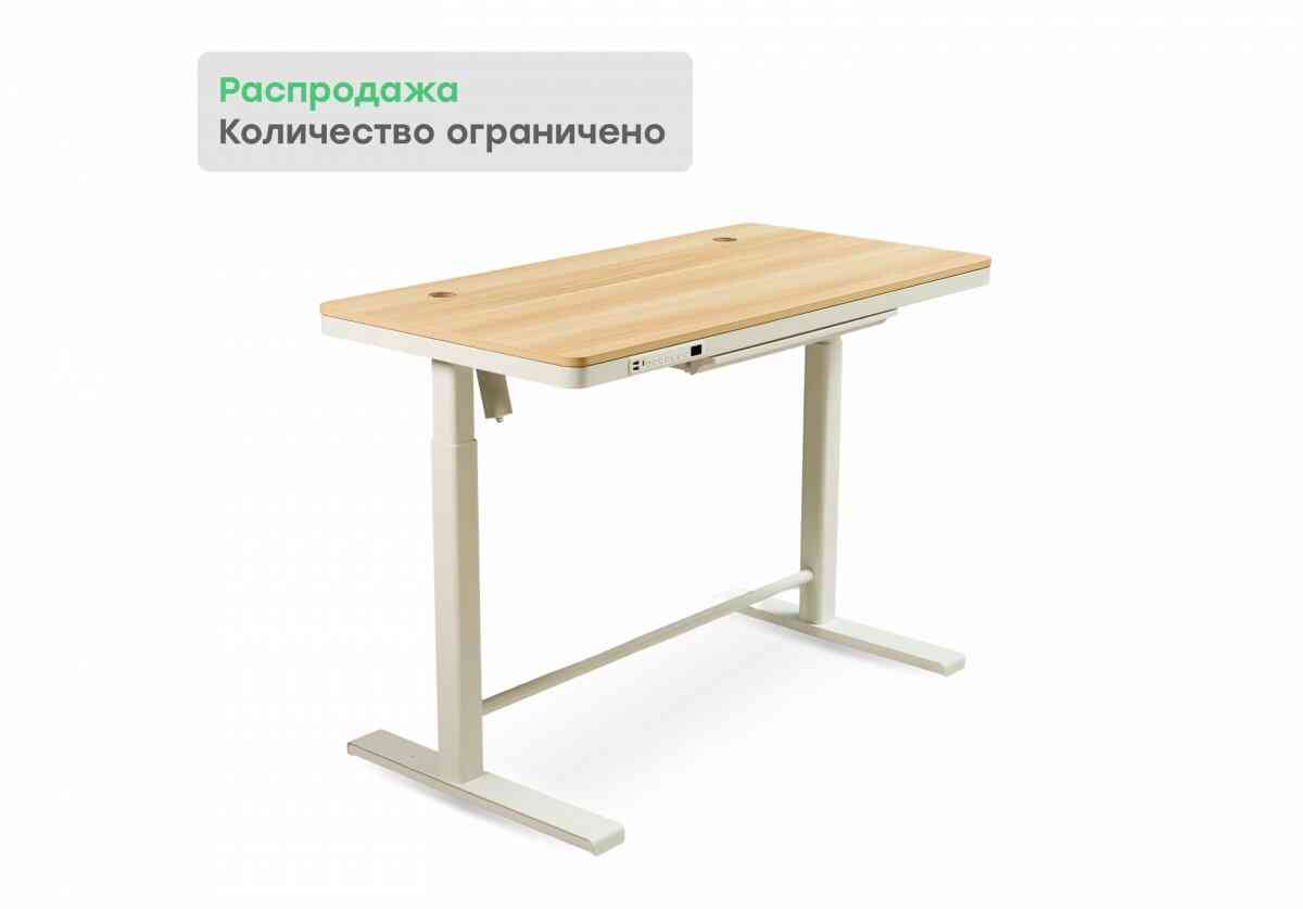 LVL UP Easy Стол регулируемый эл. приводом 120х60 Дуб, RAL 9016 для МП фото 1