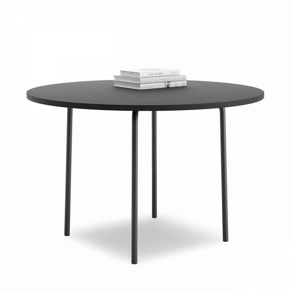 Стол круглый GIBKO 115х115 RAL 9005, Муар чёрный фото 1
