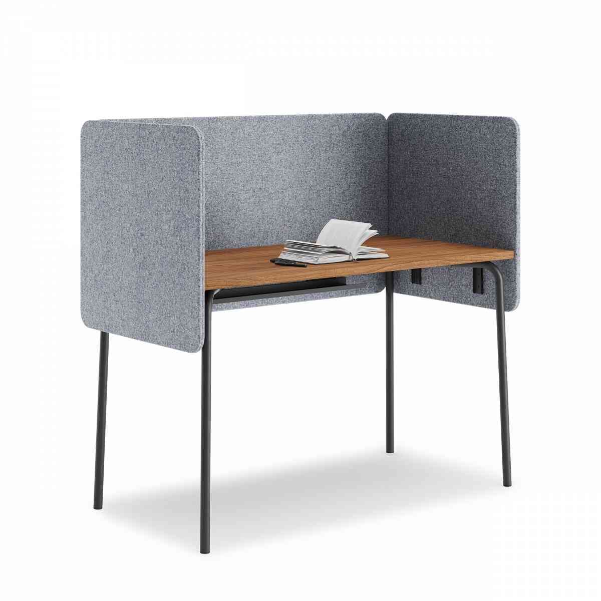 Стол прямоугольный GIBKO с экранами 120х60 RAL 9005, Орех Дижон натуральный фото 1