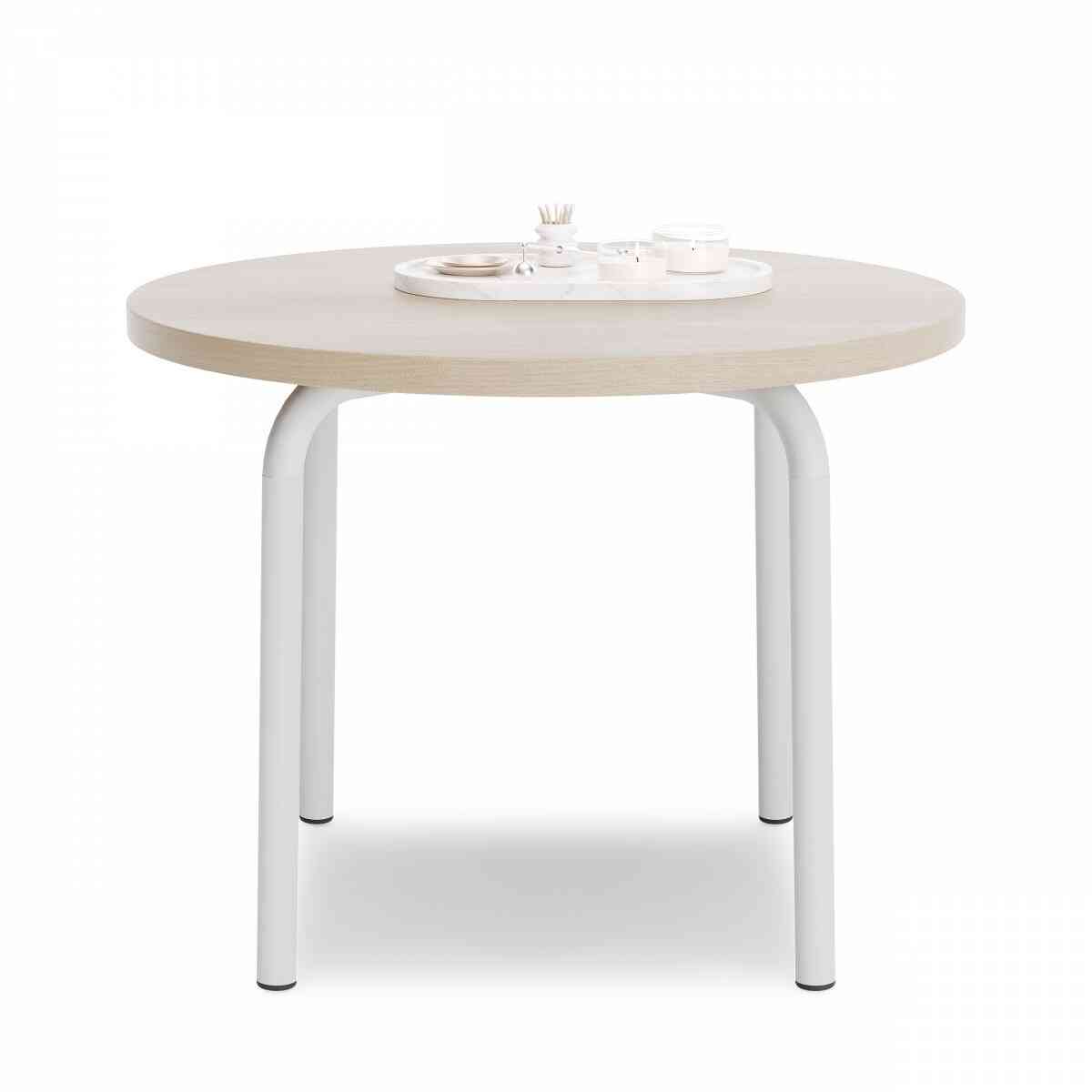 Стол низкий круглый GIBKO 60х60 RAL 9016, Акация Лэйклэнд фото 2