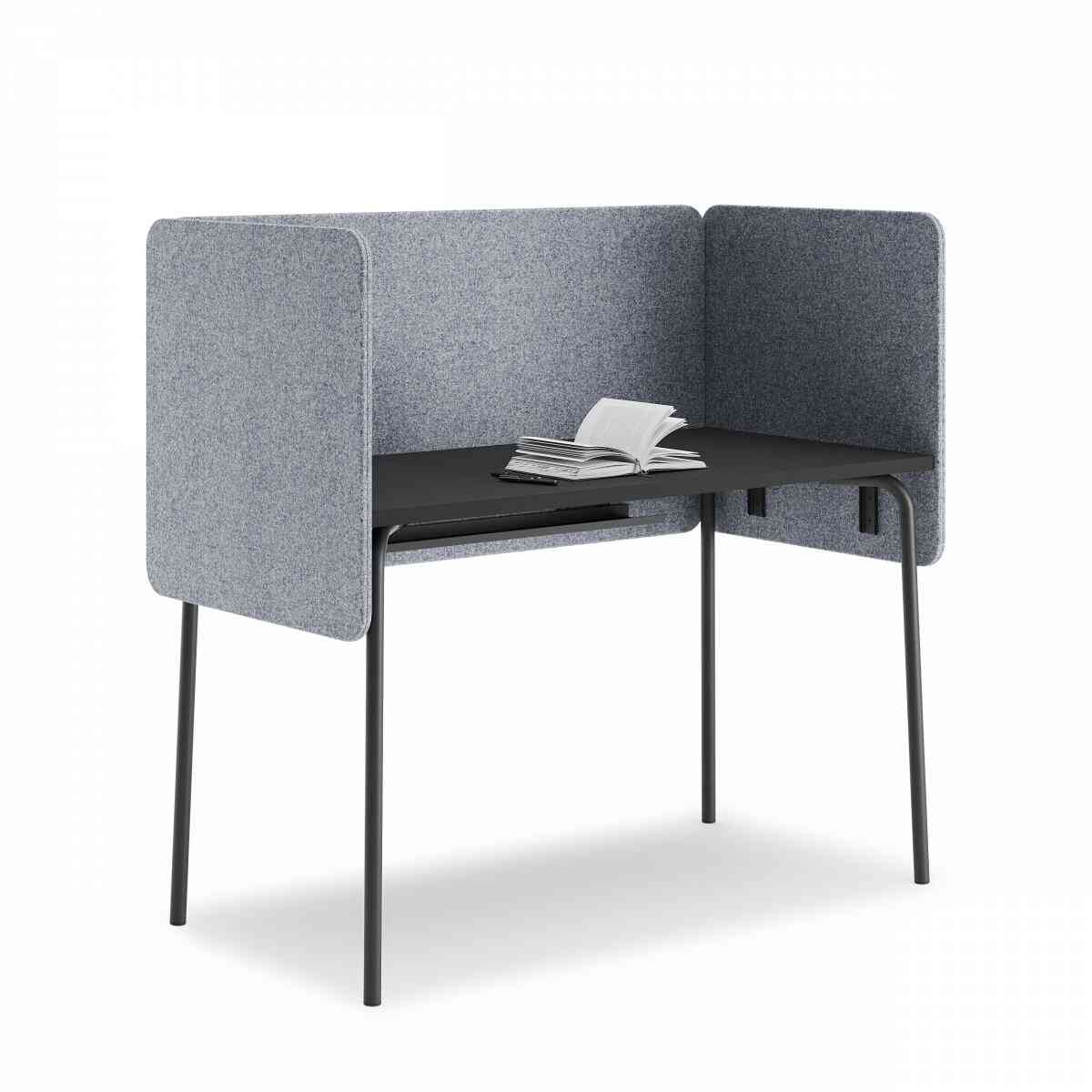 Стол прямоугольный GIBKO с экранами 120х60 RAL 9005, Муар чёрный фото 1