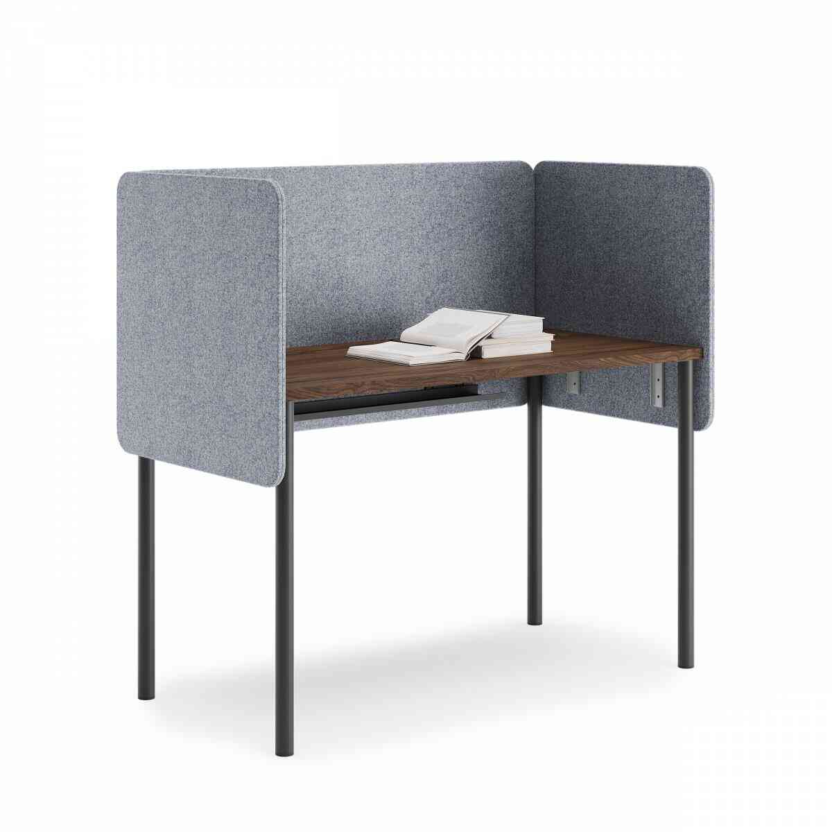 Стол прямоугольный PROSTO с экранами 140х60 RAL 9005, Дуб Чарльстон фото 1