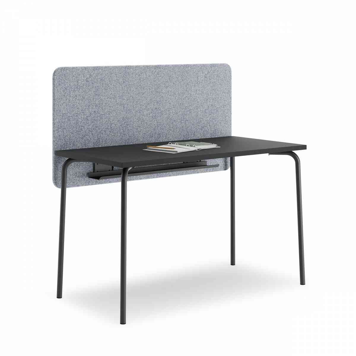 Стол прямоугольный GIBKO с экраном 120х60 RAL 9005, Муар чёрный фото 1