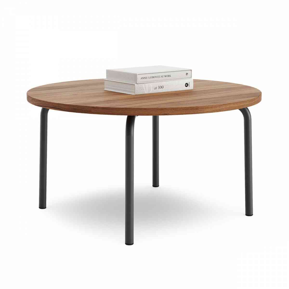 Стол низкий круглый GIBKO 85х85 RAL 9005, Орех Дижон натуральный фото 1