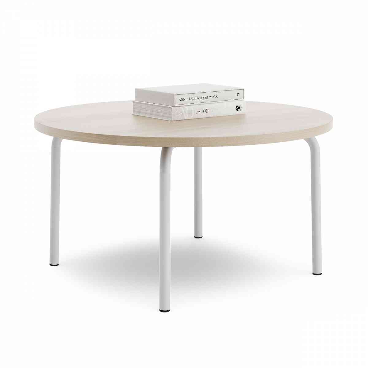 Стол низкий круглый GIBKO 85х85 RAL 9016, Акация Лэйклэнд фото 1