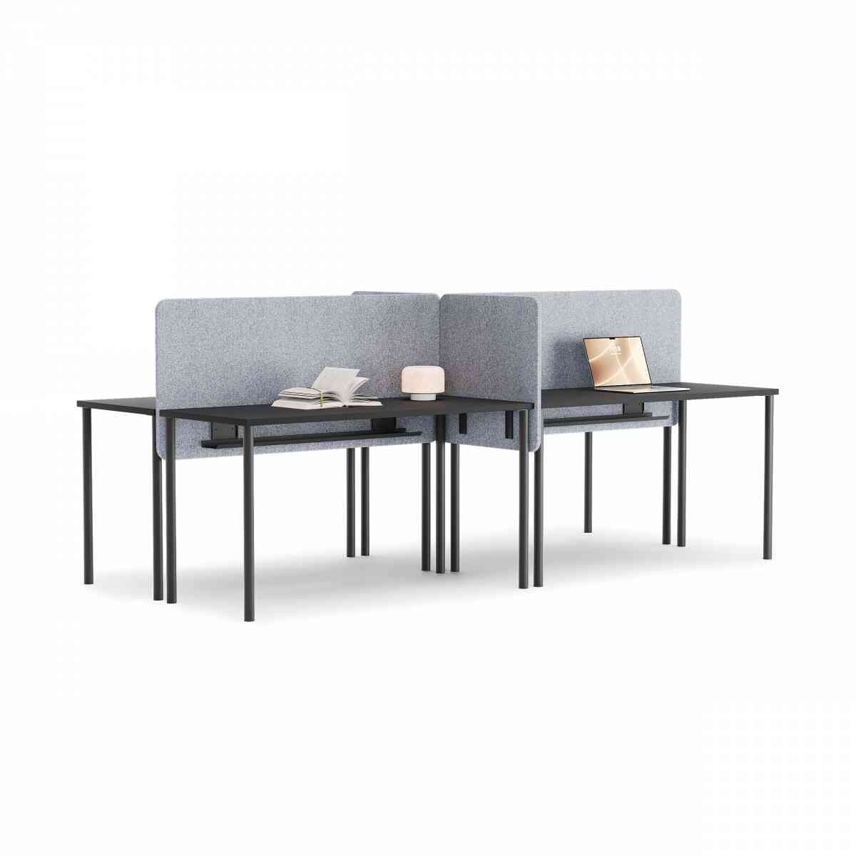 Рабочая станция PROSTO PC 140х60-2 RAL 9005, Муар чёрный фото 1