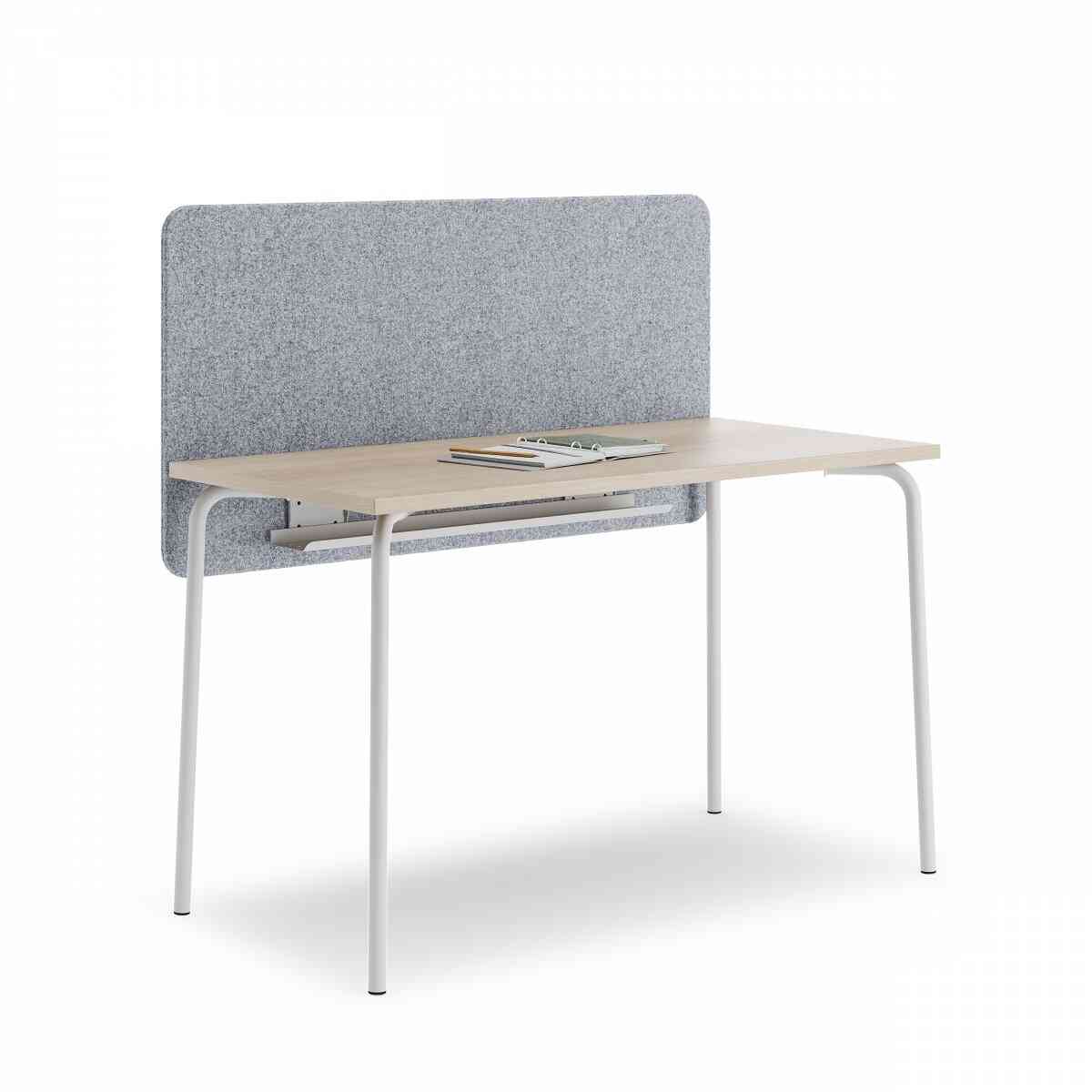 Стол прямоугольный GIBKO с экраном 120х60 RAL 9016, Акация Лэйклэнд фото 1