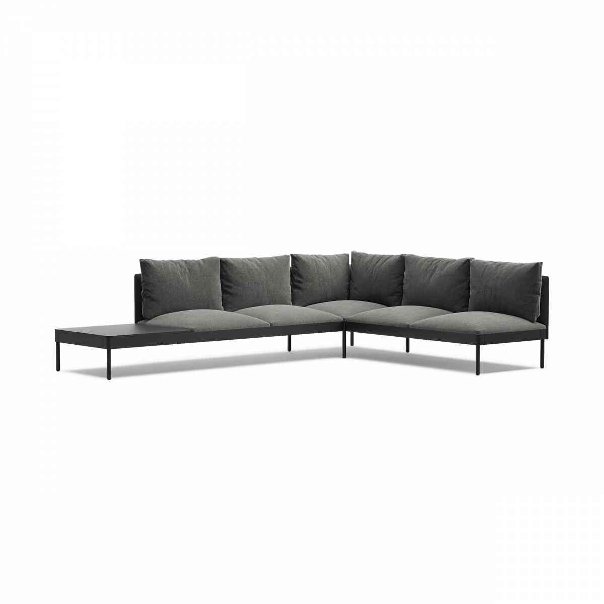 Диван угловой 5-местный со столешницей NAURA, RAL 9005, c995 фото 1
