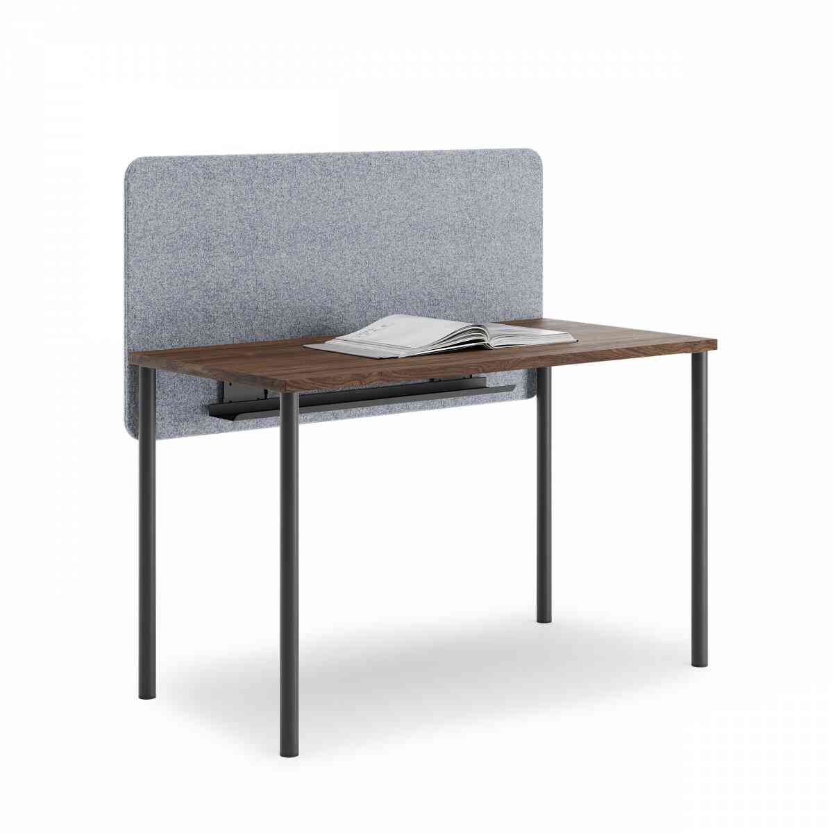 Стол прямоугольный PROSTO с экраном 140х60 RAL 9005, Дуб Чарльстон фото 1