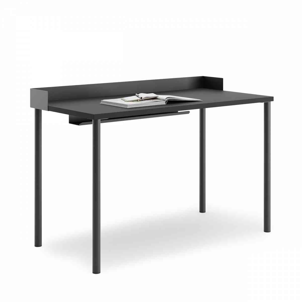 Стол прямоугольный PROSTO с бортиком 120х60 RAL 9005, Муар чёрный фото 1