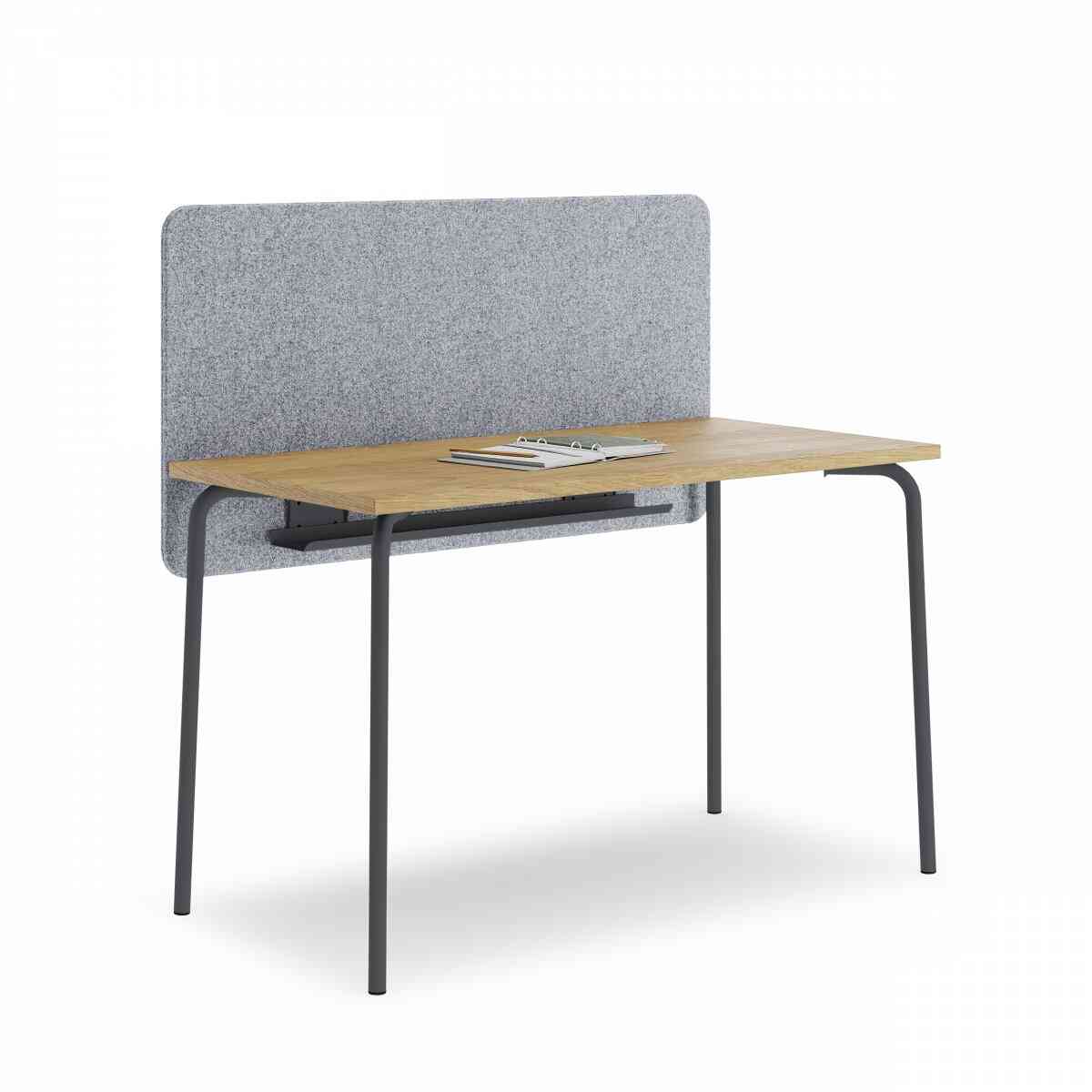 Стол прямоугольный GIBKO с экраном 140х60 RAL 7024, Гикори натуральный фото 1