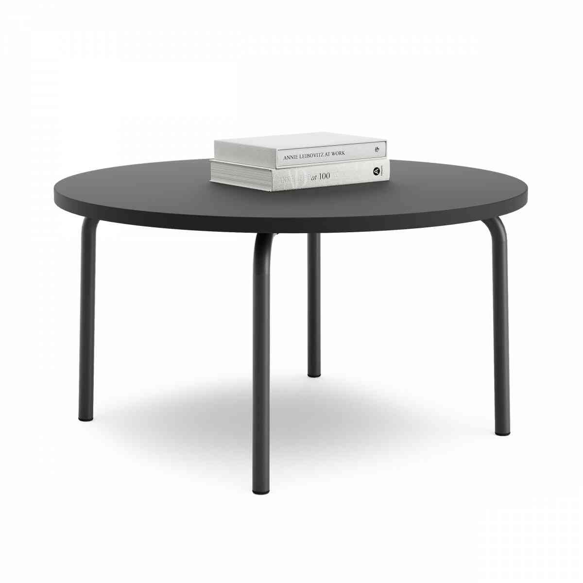 Стол низкий круглый GIBKO 85х85 RAL 9005, Муар чёрный фото 1