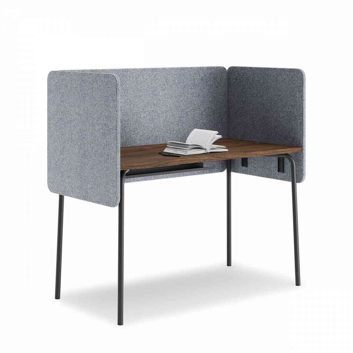 Стол прямоугольный GIBKO с экранами 140х60 RAL 9005, Дуб Чарльстон фото 1