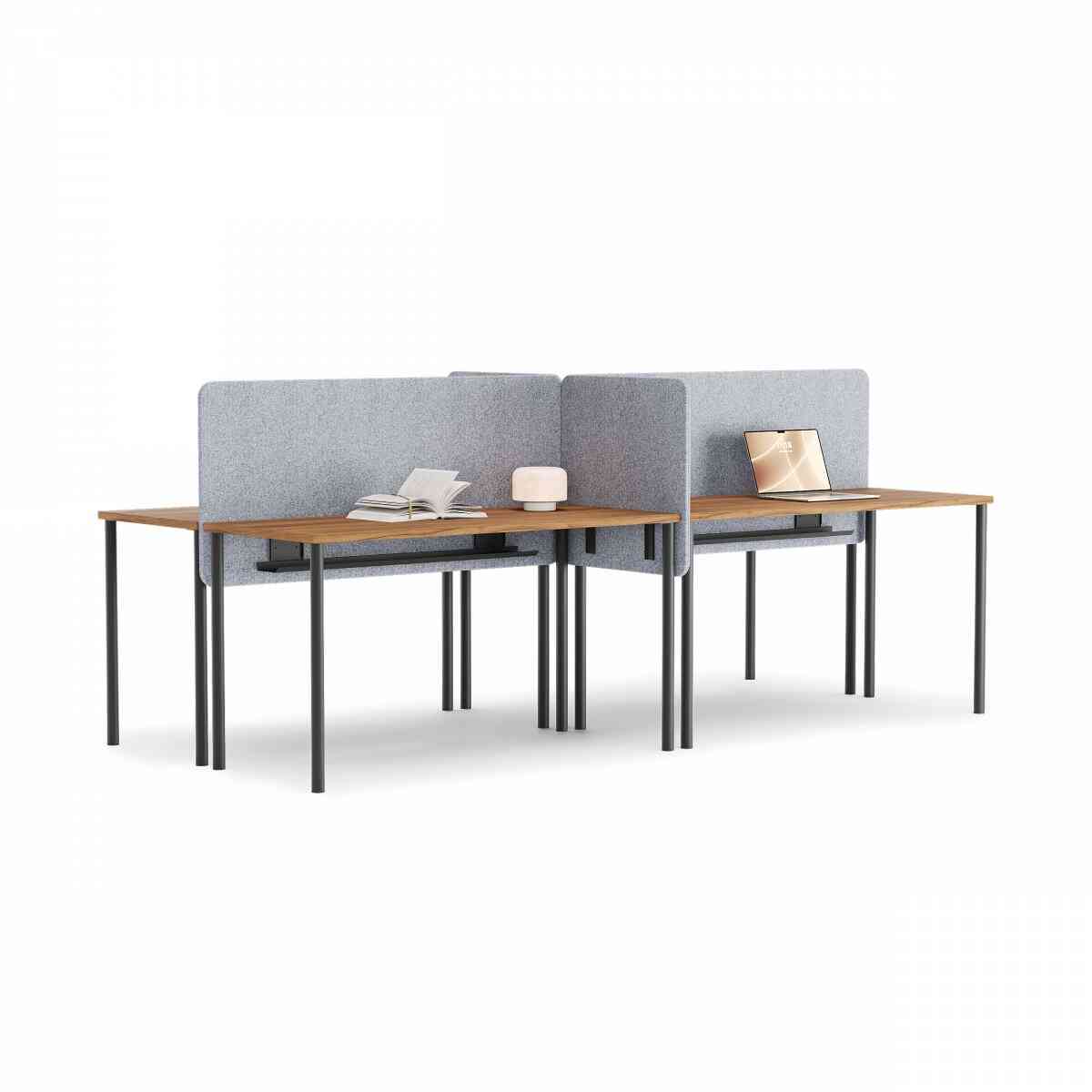 Рабочая станция PROSTO PC 140х60-2 RAL 9005, Орех Дижон натуральный фото 1
