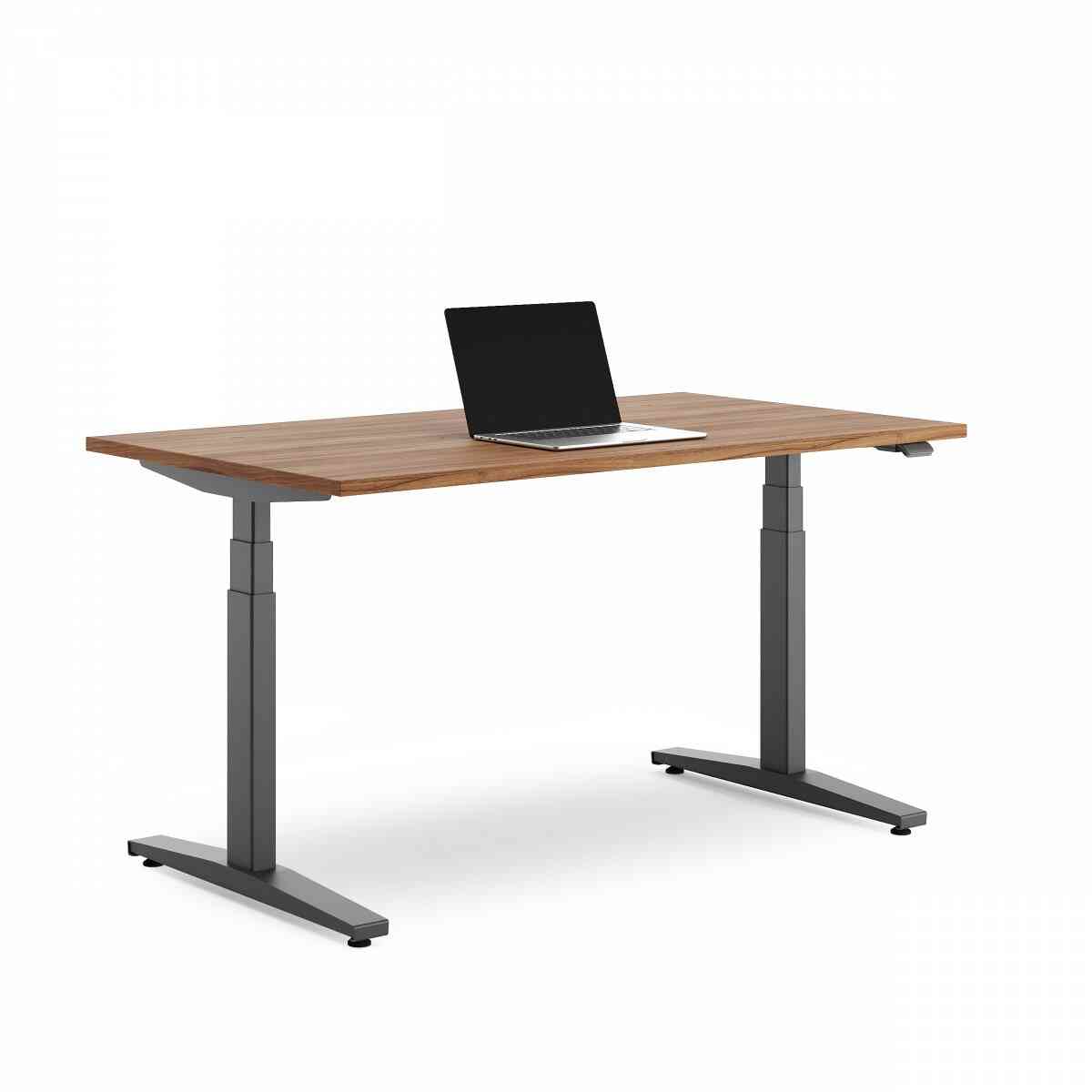 Стол регулируемый механически LVL UP P-01-180х80 RAL 9005, Орех Дижон натуральный фото 1