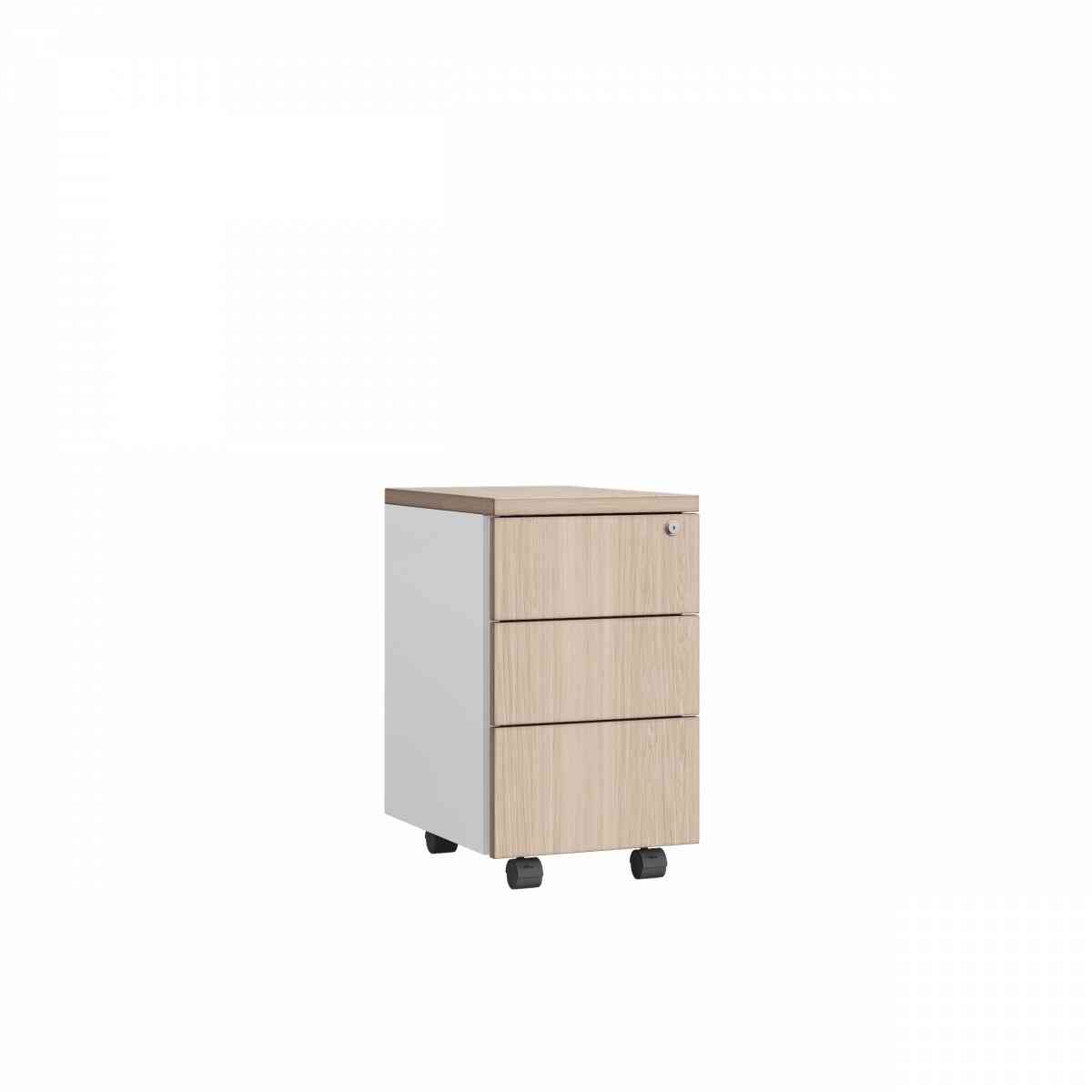 Тумба офисная TIMON S3 RAL 9016, Акация Лэйклэнд фото 1