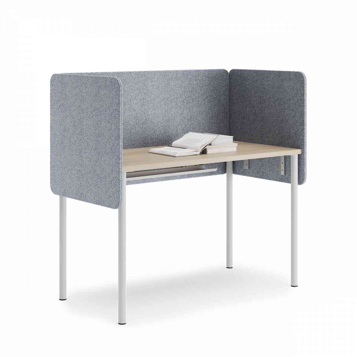 Стол прямоугольный PROSTO с экранами 120х60 RAL 9016, Акация Лэйклэнд фото 1