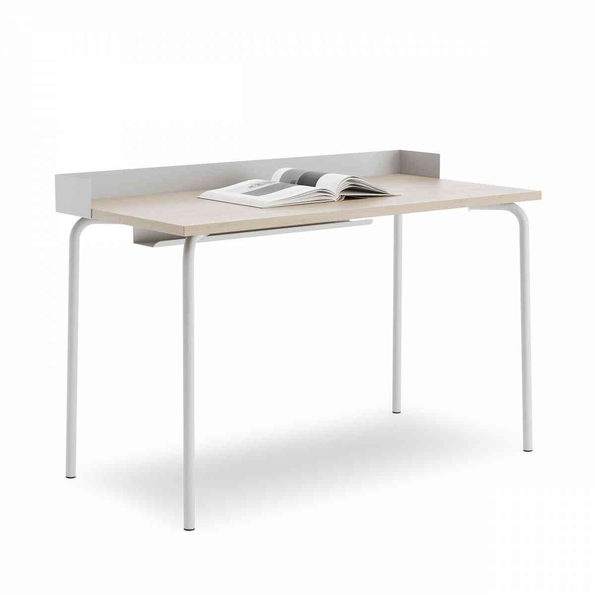Стол прямоугольный GIBKO с бортиком 120х60 RAL 9016, Акация Лэйклэнд фото 1