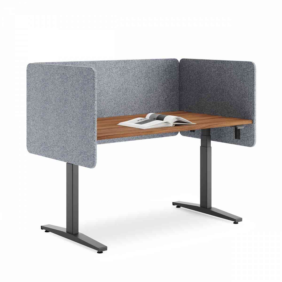 Стол регулируемый механически LVL UP P-04-160х80 RAL 9005, Орех Дижон натуральный фото 1