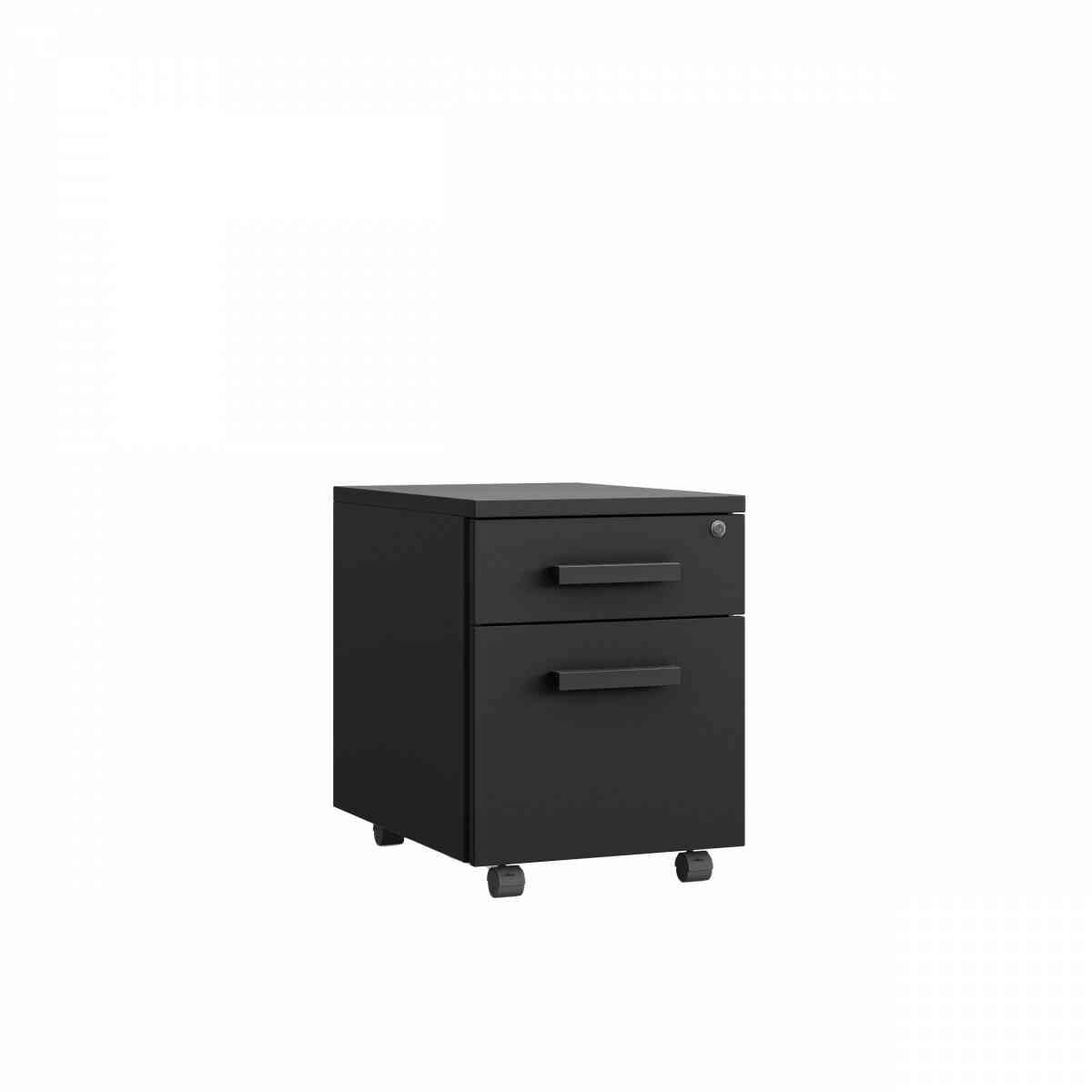 Тумба офисная PUMBA S2 (с ручками) RAL 9005, Муар чёрный фото 1