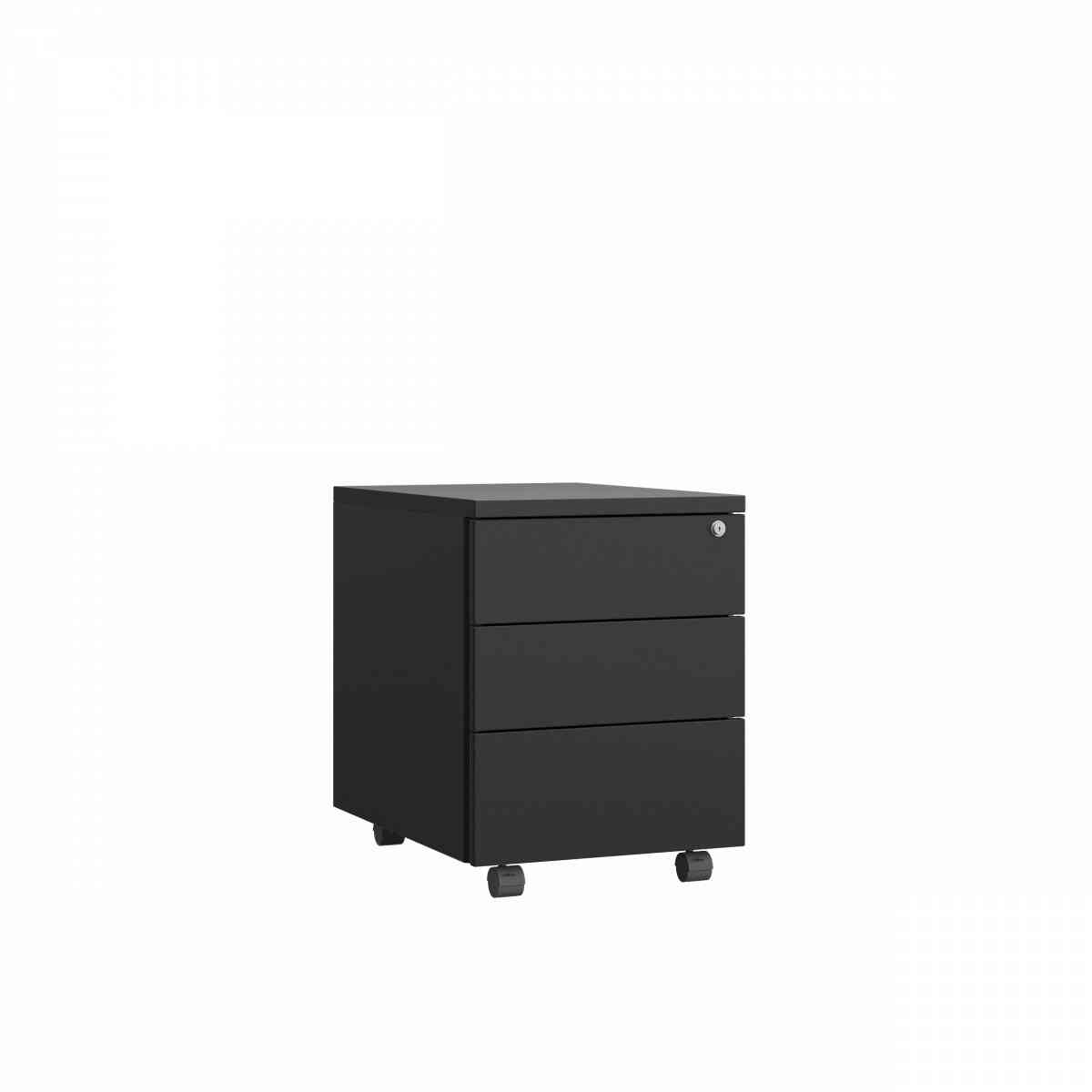 Тумба офисная PUMBA S3e RAL 9005, Муар чёрный фото 1