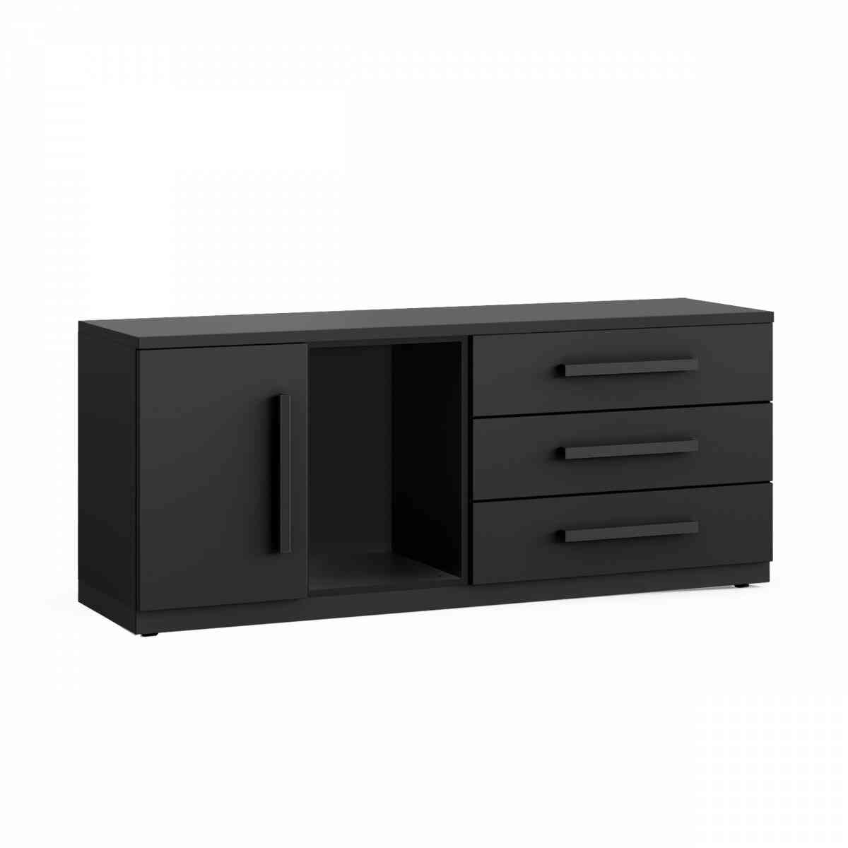 Тумба Oasys Т-160х1,5-01 RAL 9005, Муар чёрный фото 1
