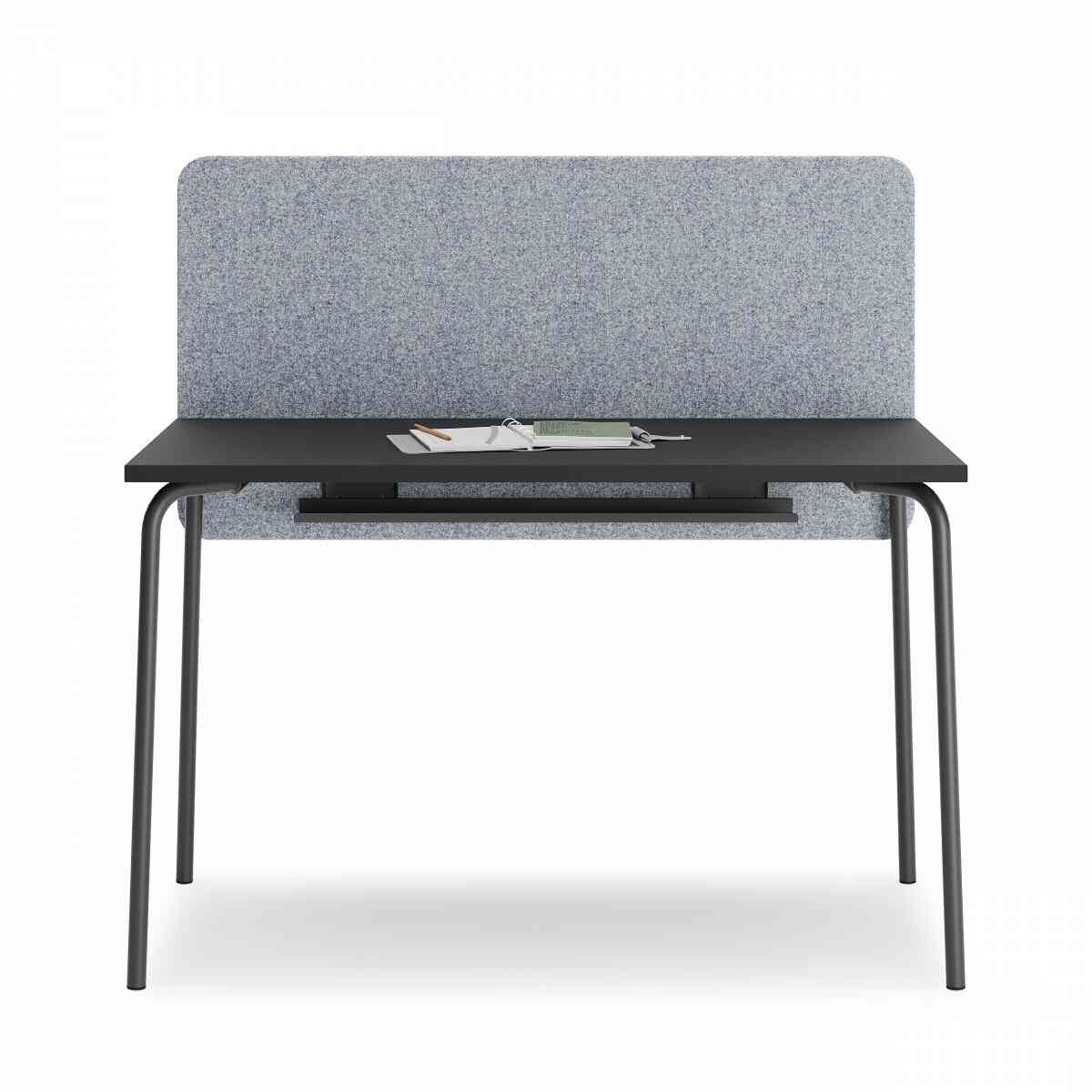 Стол прямоугольный GIBKO с экраном 140х60 RAL 9005, Муар чёрный фото 2