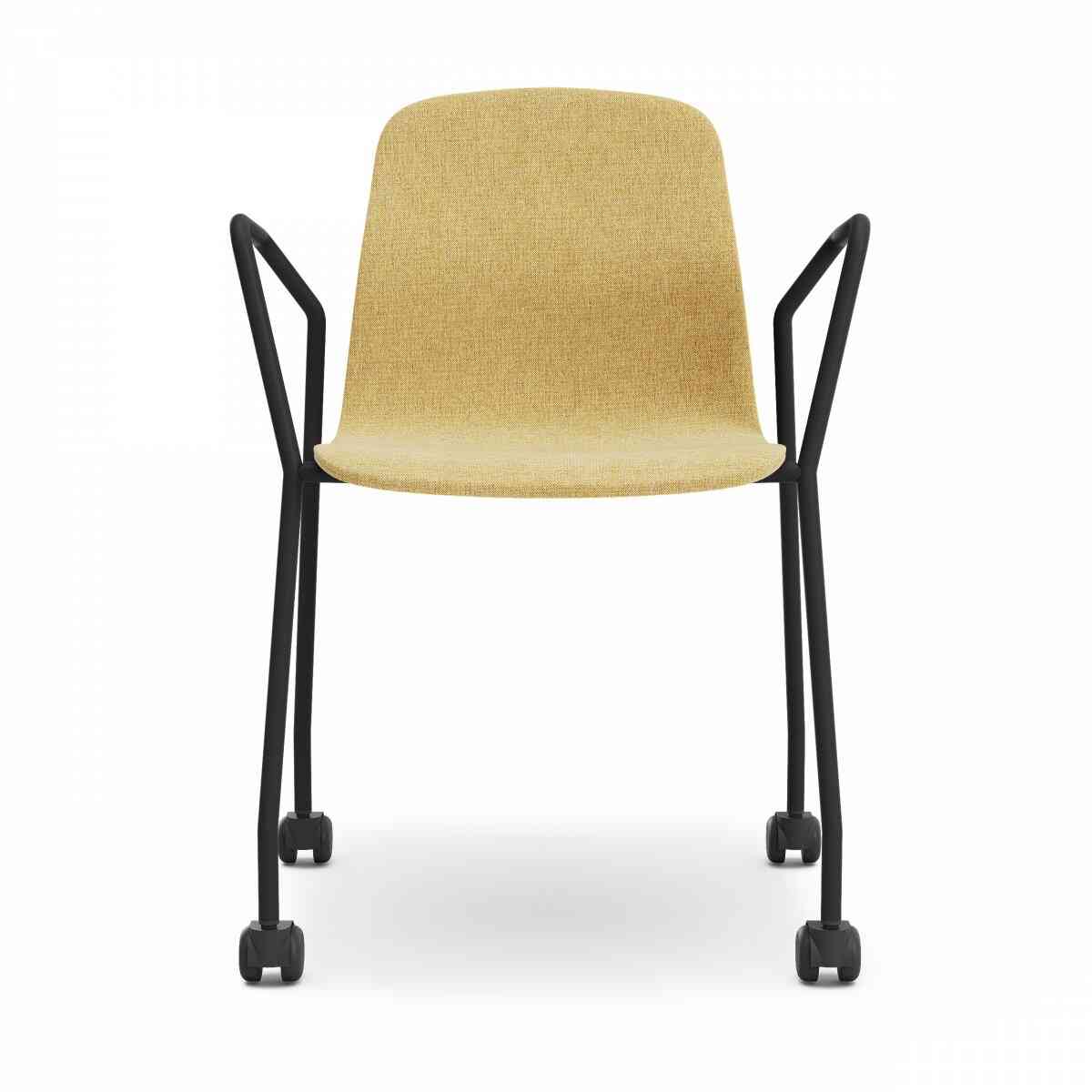 LOVKO Стул мягкий с ручками на колесиках, RAL 9005, c512 фото 3