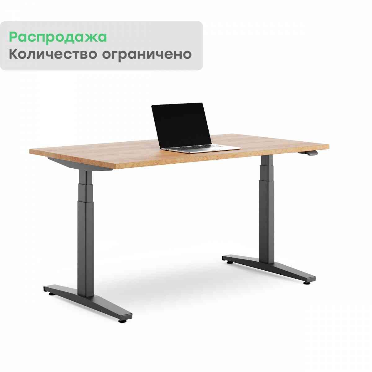 LVL UP Simple 120х70 Стол регулируемый с эл. приводом для МП, RAL 9005, Гикори натуральный фото 1