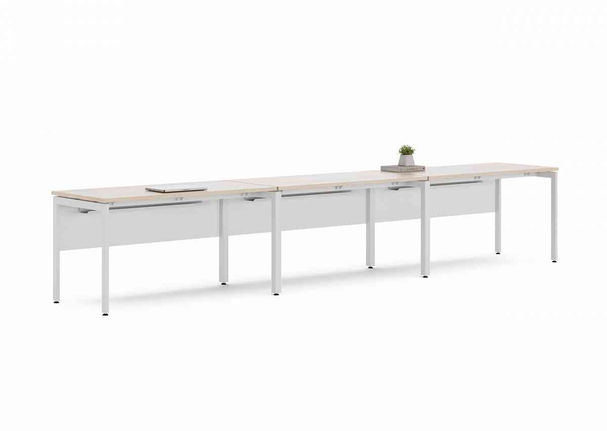 Конференц стол D.SYS КС-140х70-01 RAL 9016, Акация Лэйклэнд фото 1