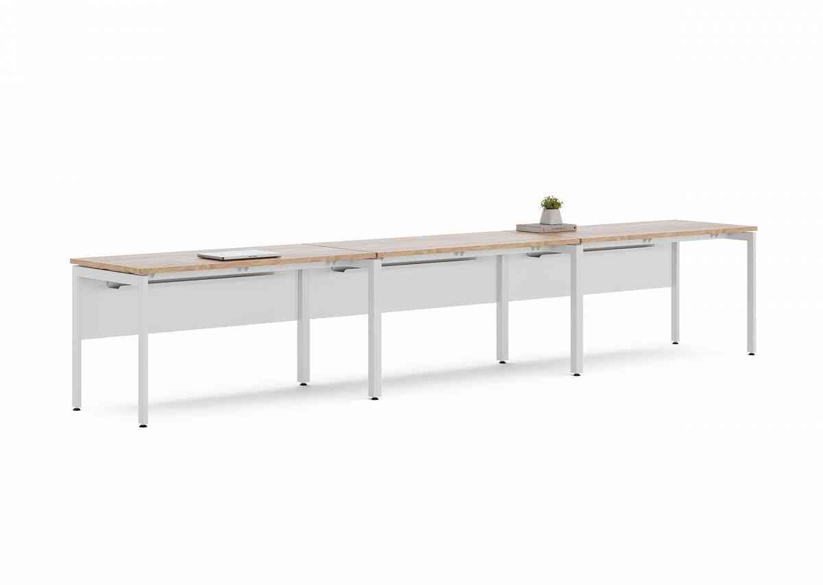 Конференц стол D.SYS КС-140х70-01 RAL 9016, Дуб Бардолино натуральный фото 1