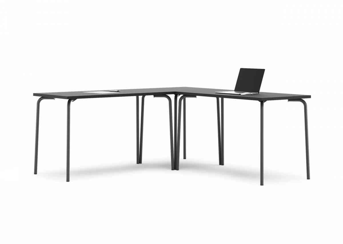 Стол комбинированный-Г GIBKO RAL 9005, Муар чёрный фото 1