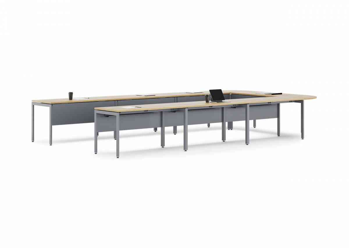 Конференц стол D.SYS КС-140х70-02 RAL 7024, Гикори натуральный фото 1