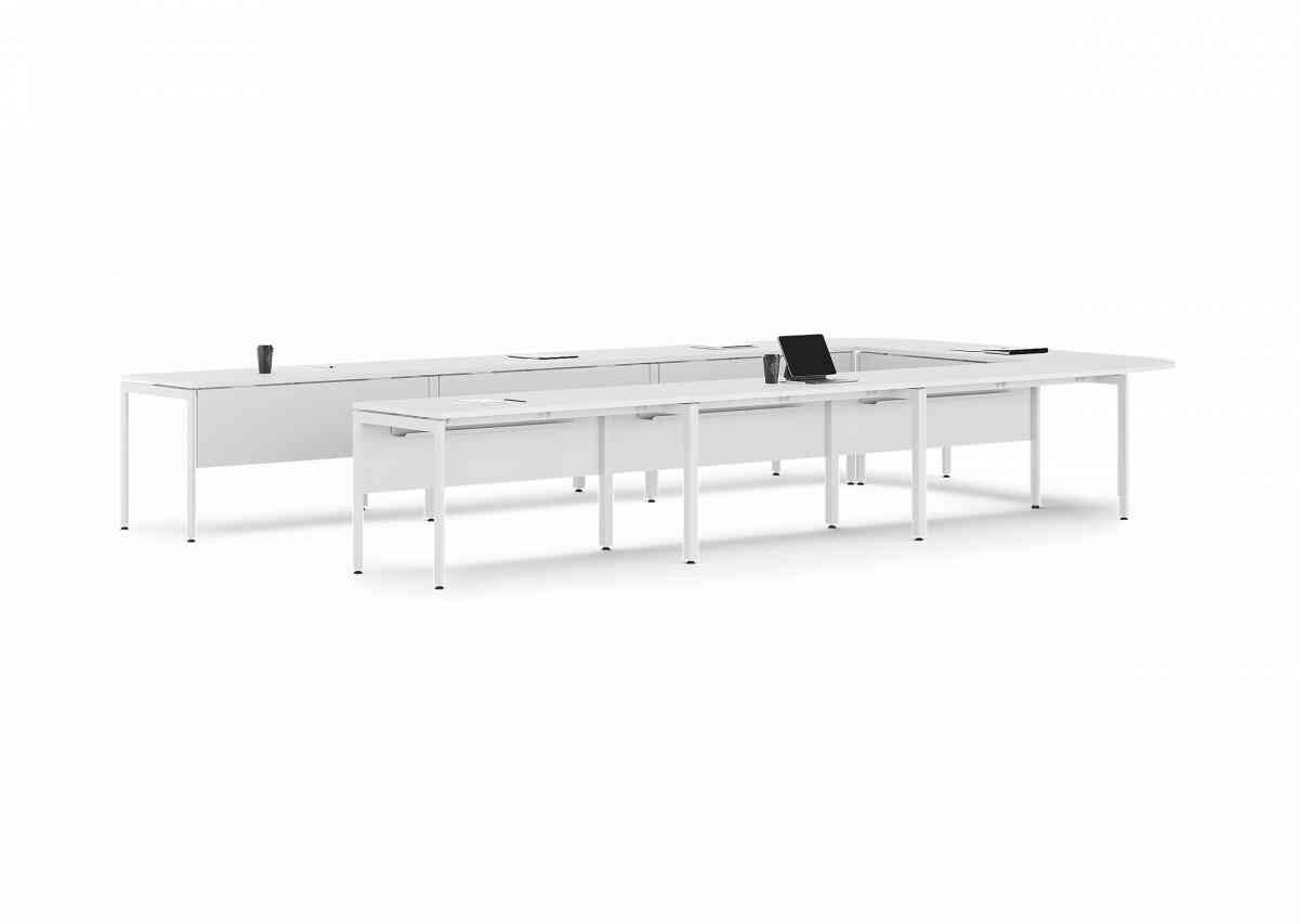 Конференц стол D.SYS КС-140х70-02 RAL 9016, Белый премиум фото 1