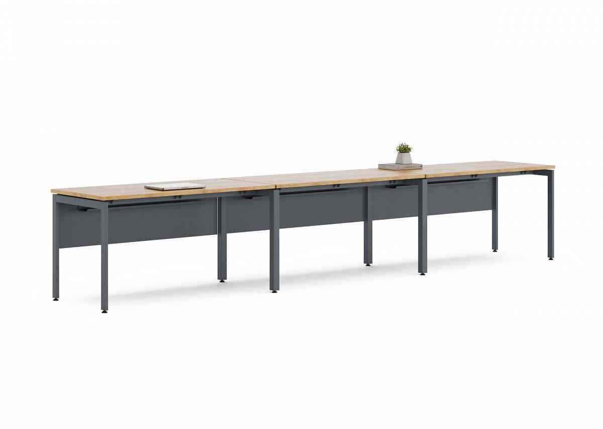 Конференц стол D.SYS КС-140х70-01 RAL 7024, Гикори натуральный фото 1