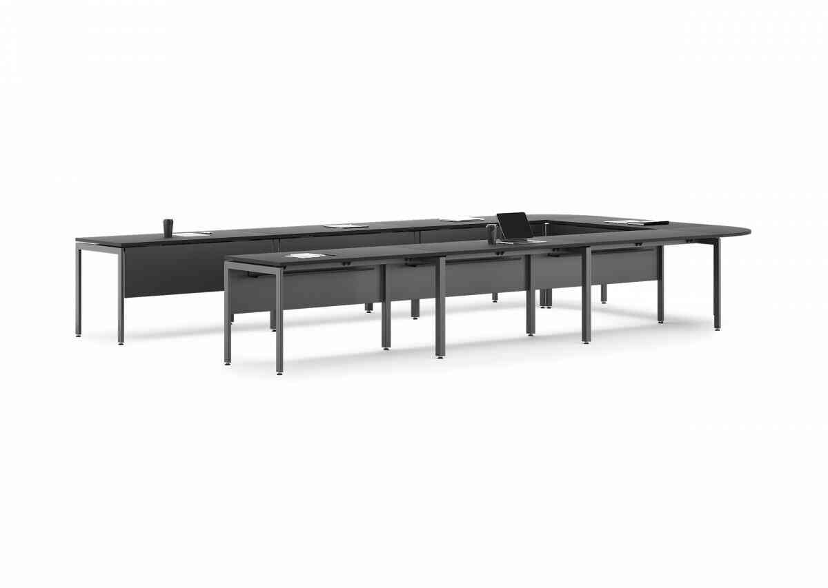 Конференц стол D.SYS КС-140х70-02 RAL 9005, Муар чёрный фото 1