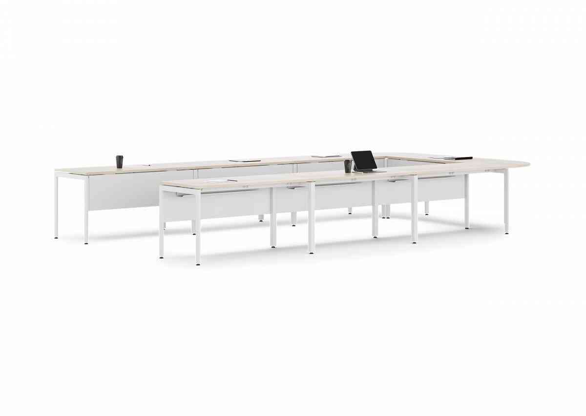 Конференц стол D.SYS КС-140х70-02 RAL 9016, Акация Лэйклэнд фото 1