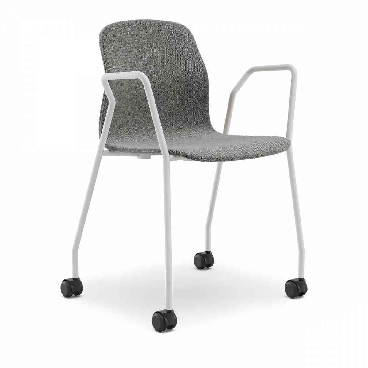 LOVKO Стул мягкий с ручками на колесиках, RAL 9016, c995 фото 1