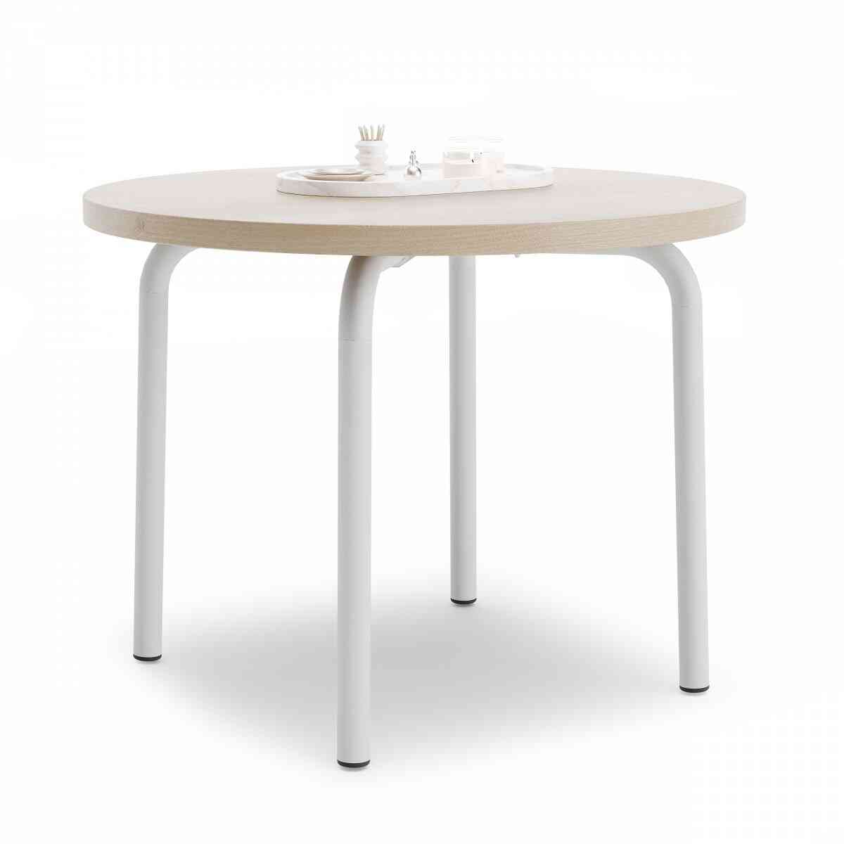 Стол низкий круглый GIBKO 60х60 RAL 9016, Акация Лэйклэнд фото 1