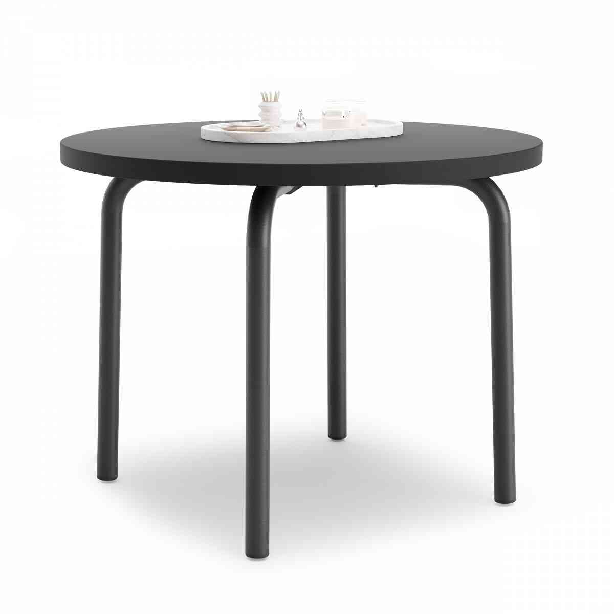Стол низкий круглый GIBKO 60х60 RAL 9005, Муар чёрный фото 1