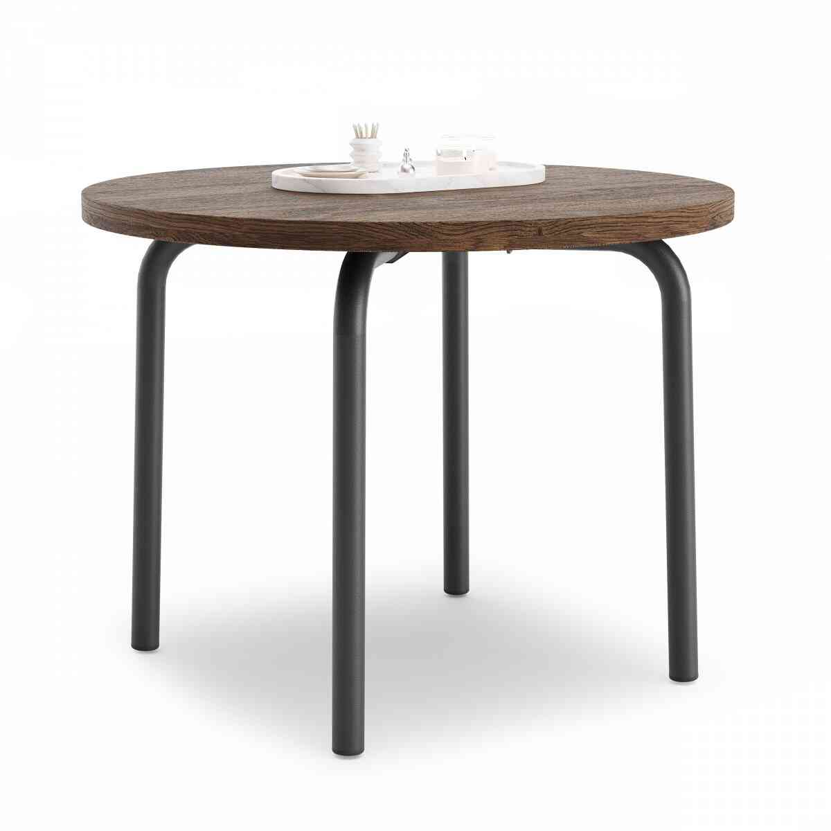 Стол низкий круглый GIBKO 60х60 RAL 9005, Дуб Чарльстон фото 1