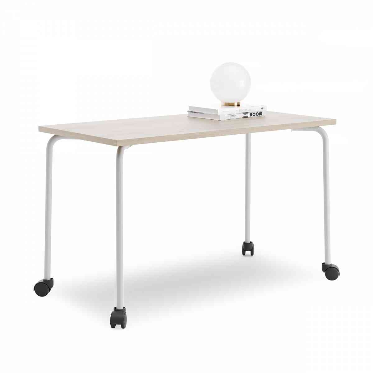Стол прямоугольный перекатной GIBKO 120х60 RAL 9016, Акация Лэйклэнд фото 1